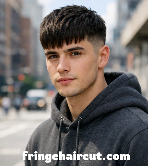 Textured Fringe Haircut: Trendy Styles Men Will Love 4 Low Taper Fringe