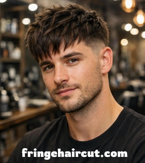 Fringe Haircut: Bold & Stylish Looks Men Will Love 12 Messy Fringe with Low Taper Fade