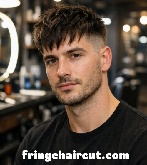 Fringe Haircut: Bold & Stylish Looks Men Will Love 21 Messy Fringe with Skin Fade