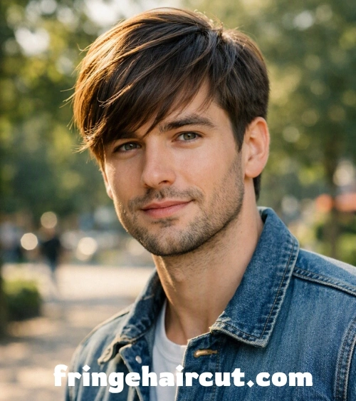 Textured Fringe Haircut: Trendy Styles Men Will Love 9 Side-Swept Fringe